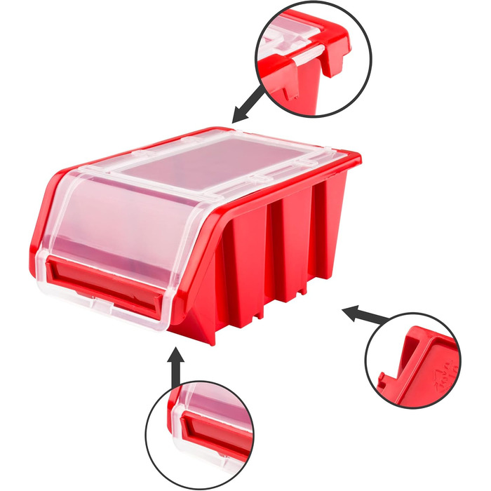 Стелажі для майстерні зі складськими коробками 117 x 78 см 66 коробок Настінна полиця зі штабелюваними коробками - Стінові панелі Надміцна полиця для контейнерів Інструменто-панелі з перфорованою дошкою Полиця для зберігання Полиця для гаража (3)