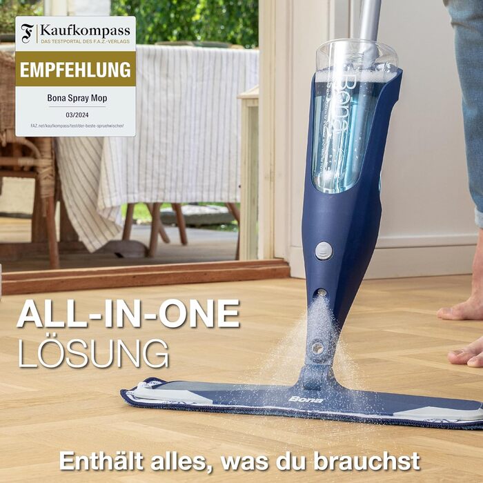 Швабра для підлоги Bona з функцією розпилення, набір швабр з розпиленням преміум-класу для дерев'яних підлог, швабра з розпиленням
