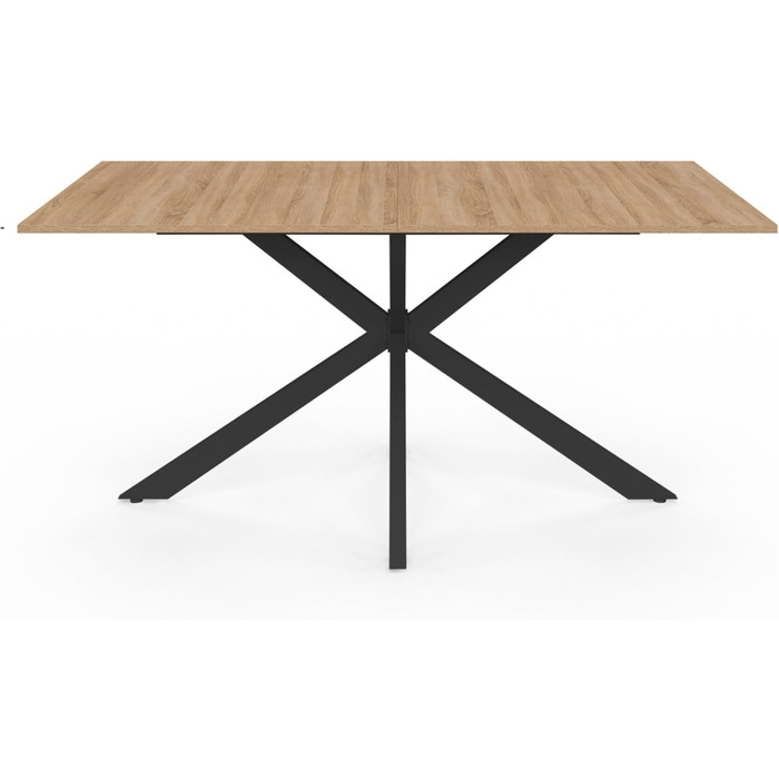Прямокутний обідній стіл ALIX на 8 осіб, основа-павук, дерево та чорний колір, 160 см