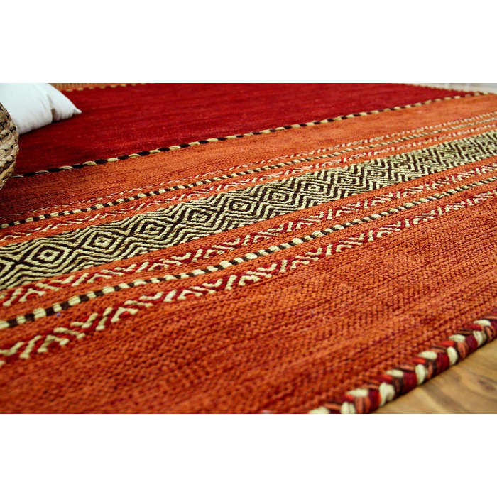 Натуральний килим Бавовна Килим Червоний Помаранчевий в 6 розмірах 70х140 см