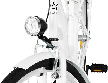 Комфортний велосипед із заднім багажником, голландський велосипед, жіночий велосипед, 1 швидкість, білий, 26 дюймів