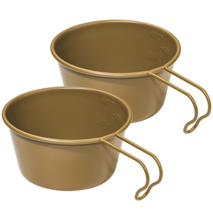 Миска Thous Winds Outdoor Sierra з нержавіючої сталі, 2 чашки Sierra 450 мл, чашка Sierra з підвісною ручкою, портативна, штабельована, легка миска для використання на свіжому повітрі, кемпінгу, походів - хакі