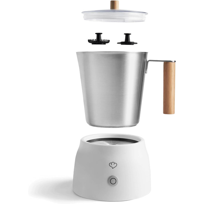 Електричний спінювач молока SPRINGLANE Mia, нержавіюча сталь, 600 Вт, 250 мл, 2 насадки, 4 програми для холодного або гарячого спі