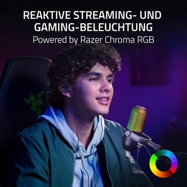 Мікрофон з функцією вимкнення звуку натисканням кнопки (реактивне підсвічування, суперкардіоїдний конденсаторний мікрофон, цифрови