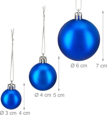 Сині пластикові різдвяні кульки набір із 100 шт Relaxdays