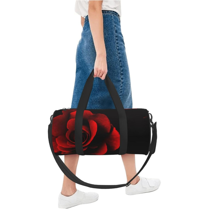 Біла Тигриця Містка дорожня сумка для подорожей, легка та довговічна, ідеальний подарунок для походів, відпустки, ділових поїздок та іншого, колір червона троянда, універсальний розмір