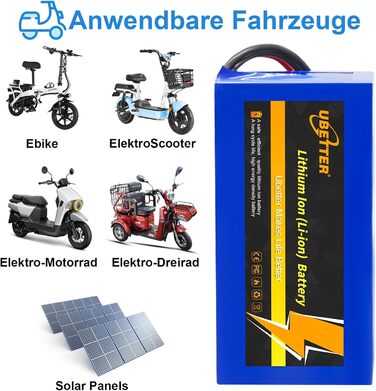 Літієва батарея для електровелосипеда 36V 48V, акумулятор для електричного велосипеда, акумулятор для електричного велосипеда 10AH 14AH 20AH із зарядним пристроєм 2A для двигуна електричного велосипеда та скутера потужністю 0-1000 Вт 36V 14AH