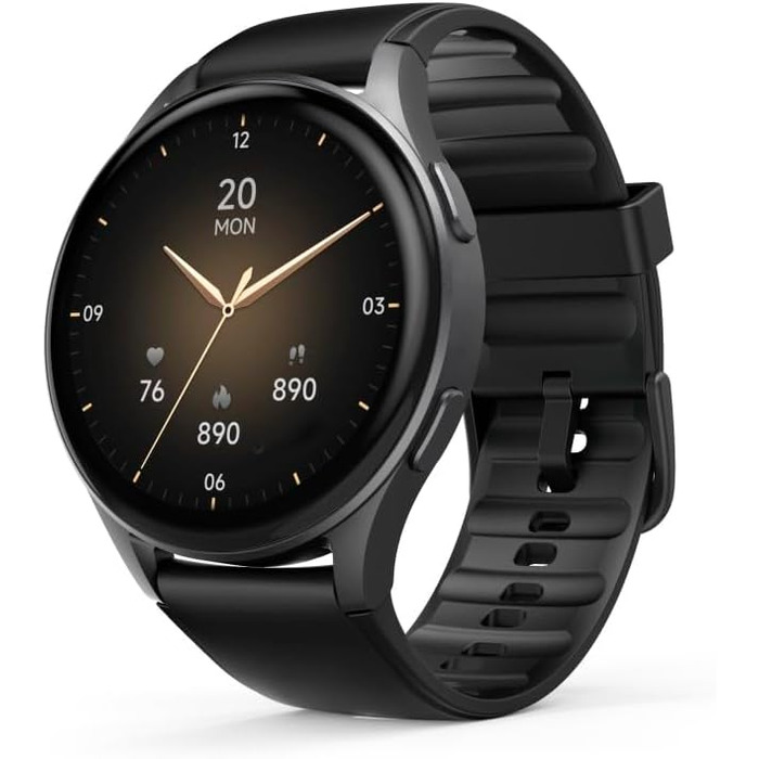 Розумний годинник Hama 8900 з GPS, водонепроникний IP68, функція телефону (сенсорний AMOLED-дисплей, голосове керування, спортивні режими, трекер сну, пульсометр, WhatsApp, годинник для бігу, пульсометр, фітнес-годинник) чорний