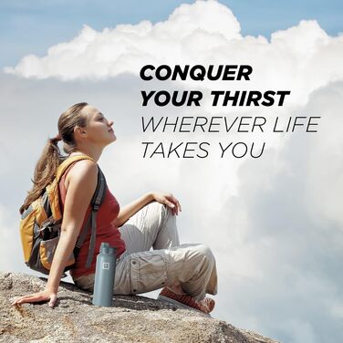 Спортивна пляшка для пиття IRON FLASK, 3 кришки (кришка з широким носиком), герметична, з нержавіючої сталі, для чоловіків, жінок