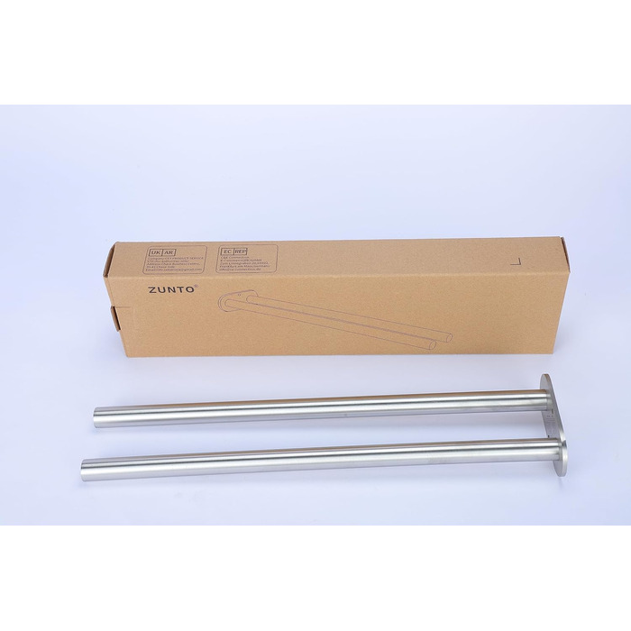 Рушникосушка двоплечий рушникосушка для ванної кімнати настінний подвійний з нержавіючої сталі матовий 40см сріблястий