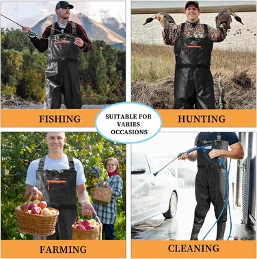 Вейдерси Eiito для чоловіків та жінок, водонепроникні вейдерси для чоловіків, водонепроникні вейдерси для чоловіків з черевиками, міцні водонепроникні рибальські вейдерси з черевиками для риболовлі, ідеальні вейдерси для ставка та використання на природі,