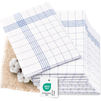 Набір з 12 напівлляних чайних рушників розміром 50x70 см - суперпоглинаючі та безворсові кухонні рушники - можна прати до 95C - у