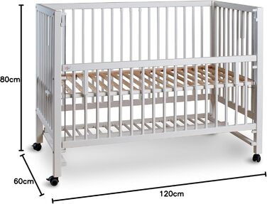 Дитяче ліжко/приліжко tiSsi XXL HAJO, бук, білий, 120x60 см