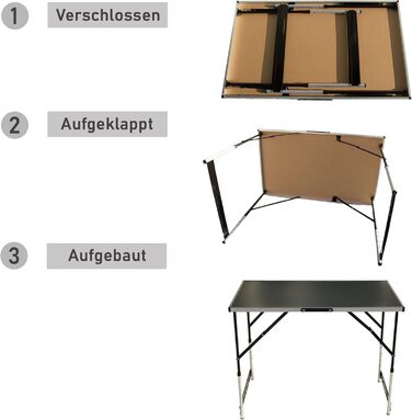 Складаний стіл для обклеювання шпалерами Lemodo чорного кольору Робочий стіл Регульований по висоті багатофункціональний стіл Стіл для блошиного ринку 100 x 60 см Багатофункціональний стіл, вантажопідйомність до 30,0 кг