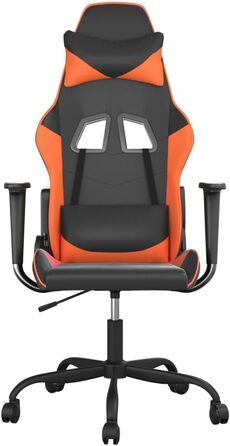 Геймерське крісло, чорно-помаранчеве, штучна шкіра, поворотне, регульоване, ергономічне, для комп&39ютера та офісного використання, 110 кг