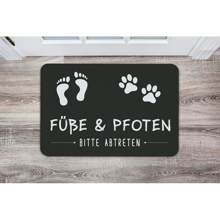 Килимок для дверей у формі кухля з написом &quotВитріть лапи та ноги&quot - кумедний килимок для використання в приміщенні та на вулиці, який можна прати - німецька якість