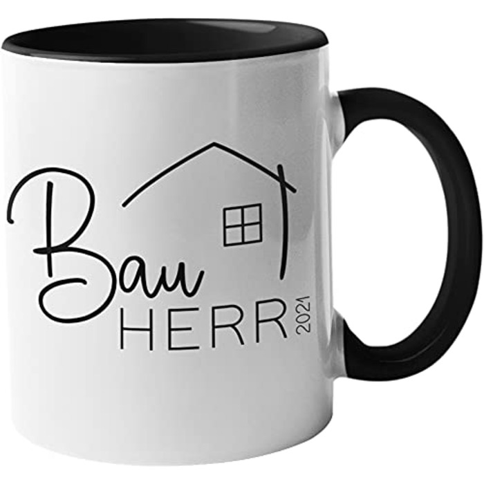 Кухоль для домовласників 2025, 2026, власний будинок, церемонія завершення будівництва, вселення, будівельний майданчик, день народження, будинок мрії, будівництво будинку, новий дім, ідея подарунка, подарунок для чоловіків, жінок (Чоловік, синій) (Дизайн