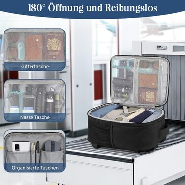 Рюкзак для ручної поклажі, розширювана дорожня сумка від 24 л до 30 л, водонепроникний рюкзак для ручної поклажі з вологим відділенням, ручна поклажа Ryanair 40x30x20 для 15-дюймового ноутбука для Ryanair, Lufthansa, чорний 40x30x20 см