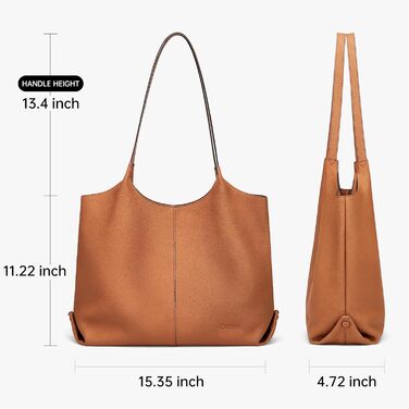 Жіноча сумка для шопінгу зі шкіри Сумка велика жіноча сумка через плече для офісу школи шопінгу коричнева-0084l 39cmX12cmX28.5cm