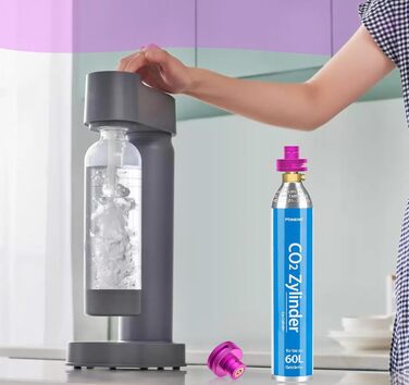 Адаптер Homewit CO2 Quick Adapter, сумісний з виробником блискучої води Duo/Terra/Art/E-Duo/Crystal 3.0/Gaia, швидкий адаптер для балонів CO2 об'ємом 60 л з трапецієподібною різьбою TR21-4, адаптер з 1 прокладкою