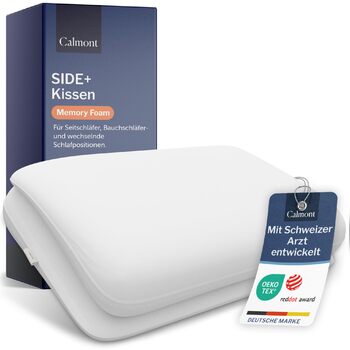 Подушка для сну на боці з чохлом Подушка для сну на животі Ергономічна подушка Подушка від болю в шиї Розроблено разом зі швейцарським лікарем Лауреат премії Red Dot (70x40 см)