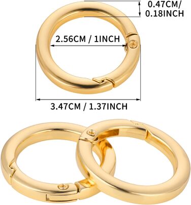 Круглий карабін, кільце карабін оснащення карабіна з цинкового сплаву карабін кліп 2 частини золото пружина кільце ущільнювач DIY аксесуари для брелоків ремесла рюкзаки гаманці і сумки тотализатор