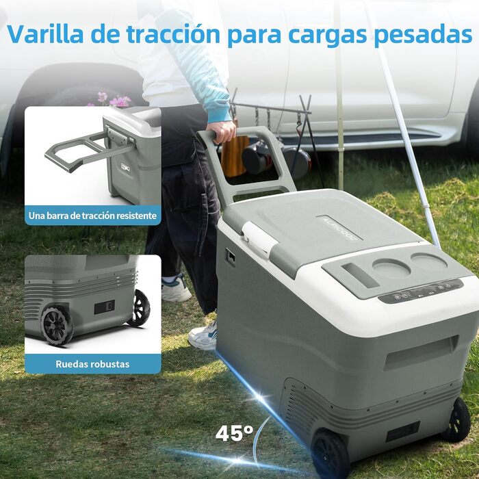 Портативний електричний холодильник, 38 л, подвійна зона охолодження, портативний, 12 В / 24 В постійного струму 100 240 Вольт змі