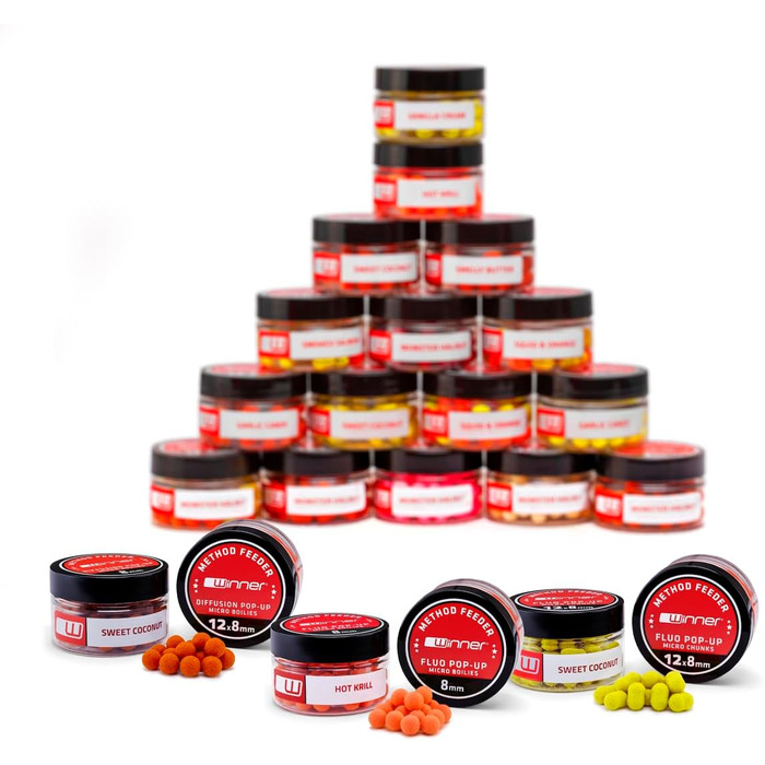 Набір наживок Tandem Baits з 16 шт. для методу та годівниці, розмір XXL Ловля коропа без зусиль Аксесуари для лову коропа для професіоналів та рибалок-аматорів