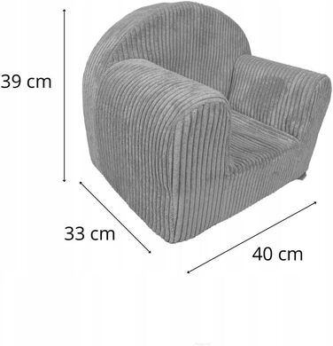 Міні-крісло для дітей з вельвету - 40x33x39 см - Дитяче крісло та диван - М&39яке та безпечне - Сертифіковано Oeko-Tex, Світло-зелене
