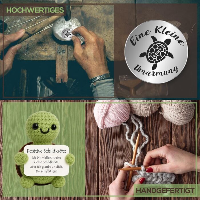 М'яка іграшка Pocket Hug Positive Turtle 7 см, в'язана вовна