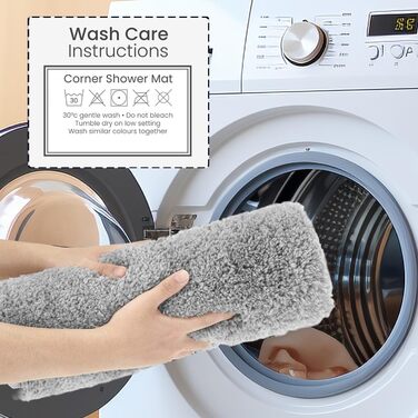 Кутовий килимок для душу Funvalley Surperfect L-подібний килимок для ванни з мікрофібри Надзвичайно мякий, ультрапоглинаючий та нековзний Підходить для кутових душових кабін Внутрішні розміри 80x80 см Ідеально підходить для підлоги у ванній кімнаті
