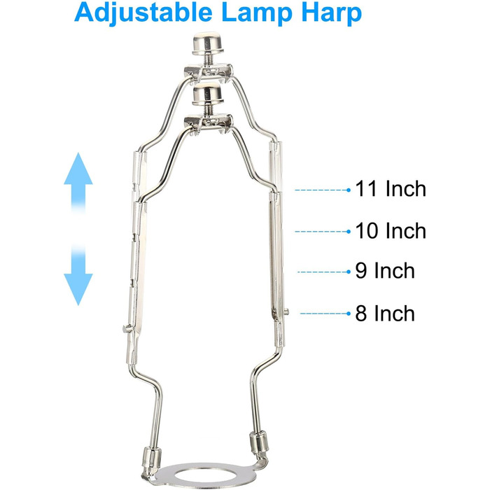 Комплект лампи Harp з регульованим хвостом абажура Кронштейн Тримач з основою освітлення 3/8 IP E26 для настільного торшера Освітлення Срібло, 8 9 10 11
