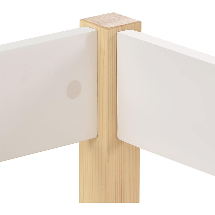 Дитяче ліжко Merax із захистом від падіння, дитяче ліжко для хлопчиків та дівчаток, міцна масивна деревина та дерев&39яна дошка, приліжкове ліжечко з рейковою основою, 90x200 см, біле 90 x 200 см - без шухляди