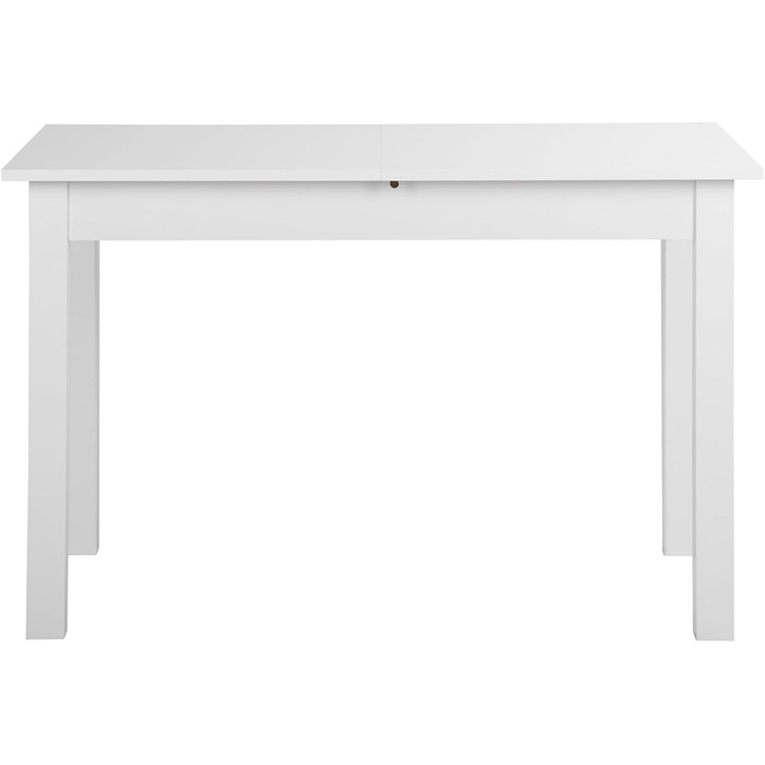 Розсувний обідній стіл mbelando на 4 ніжках білого кольору, стійкий до ударів та подряпин, вміщує до 6 осіб - 120 (160) x 76,5 x 70 см (Ш/В/Г) Розсувний стіл, дерев&39яний стіл, обідній стіл, кухонний стіл, прямокутний 120 см, білий