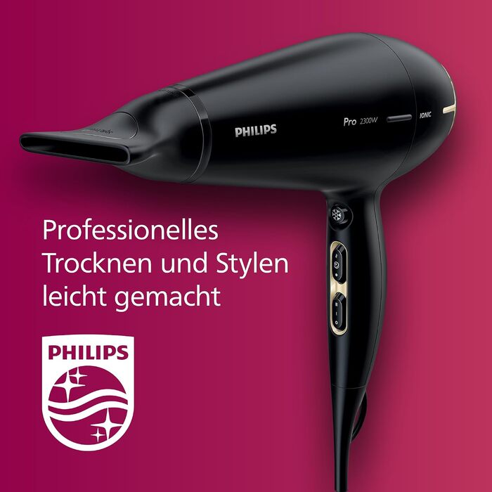 Фен Philips Prestige Pro HPS920/00 для професійного сушіння та стайлінгу, 2300 Вт, з 2 насадками