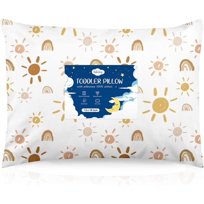 Подушка для немовлят, дитяча подушка, 33 x 45 см, м'яка дитяча подушка для сну, можна прати в машині, дитяча подушка з бавовняною