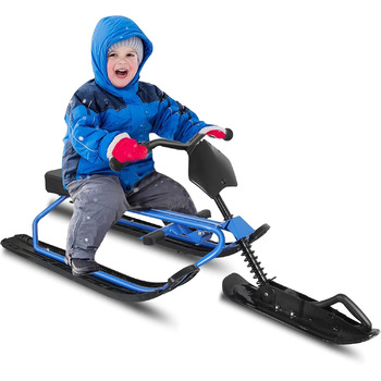 Санки Qdreclod Snowracer з 2-ножним гальмом і кермом Санки дитячі Санки з кермом для дітей Дорослі Лижні санки Санки переносні Сан