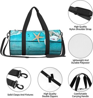 Спортивна сумка, дорожня сумка, пляжна палатка, морська колекція, вінтажний стиль, бохо-принт, сумка для ночівлі, чорний колір, універсальний розмір, сумка для подорожей