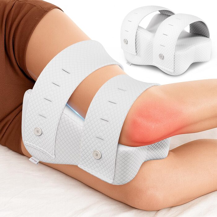 Подушка для колін для тих, хто спить на боці Ортопедична подушка для ніг для безболісного сну Ергономічна опорна подушка з в&39язкопружної піни з ефектом пам&39яті Дихаючий чохол (білий)