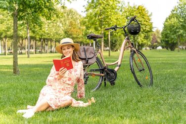 Велосипед Licorne Bike Stella Plus Premium City з алюмінієвими колесами 26 та 28 дюймів для дівчаток, хлопчиків, чоловіків та жінок - 21 швидкість - відповідає голландському стандарту StVZO, золотий колір, 28 дюймів