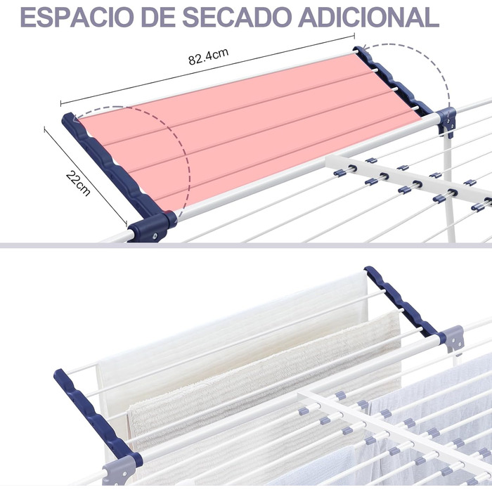 Сушарка для одягу, Сушарка для одягу з крилами, Сушарка для одягу, Висувна складна сушарка для одягу з мішком для затискачів та тр