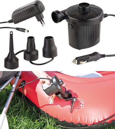 Автомобільний надувний матрац Lescars Самонадувальний автомобільний матрац XXL з повітряним насосом 12/230 В (матрац, автомобільний надувний матрац, ліжко)