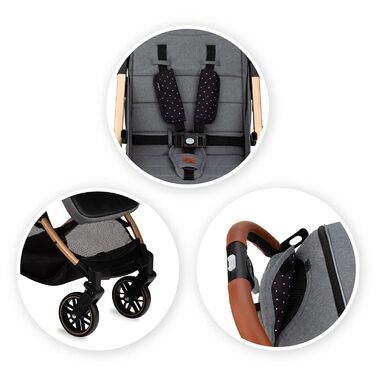 Коляска MOMI ESTELLE для дітей від 6 місяців до максимальної ваги тіла 15 кг, В105 х Ш51 х Г75 см, складається до розмірів В65 х Ш