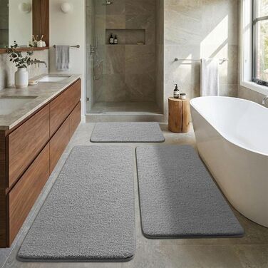 Килимок для ванної Sour Lemon, нековзний, 50x120 см, сірий килимок для ванної з мікрофібри, килимок для ванної, що миється, м&39який та пухнастий килимок для ванної, абсорбуючий килимок для душу, ванни, туалету, сірий, 50 x 120 см