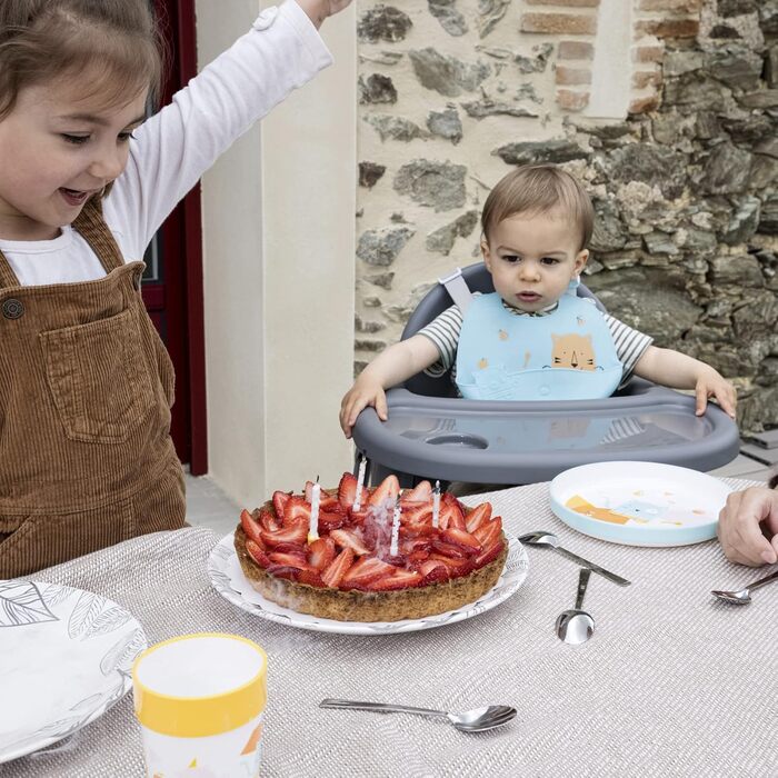 Регульований стільчик для годування 2-в-1, перетворюється на дитяче крісло, 6 місяців - 3 роки (макс. 15 кг), легкий (3,3 кг), дит