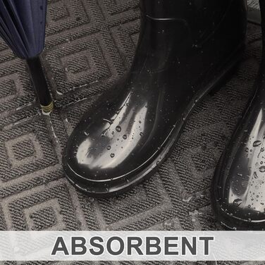 Килимок для внутрішніх та зовнішніх дверей 80x120 см, нековзний килимок для вулиці, гумовий килимок для дверей, килимок для бруду, що миється, килимок для передніх дверей, килимок для вулиці з дренажем, сірий 80x120 см