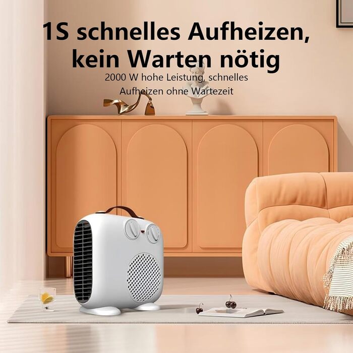 Тепловентилятор потужністю 2000 Вт - Енергозберігаючий, тихий обігрівач з 3 рівнями потужності для кімнат