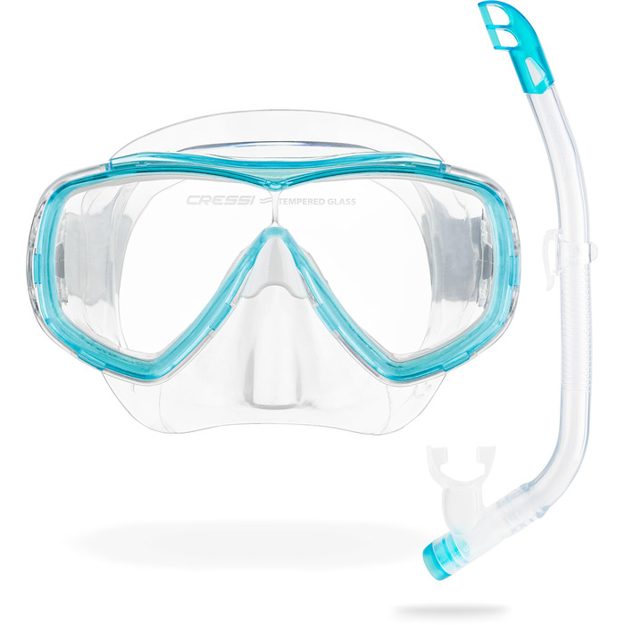 Маска для дайвінгу та снорклінгу Прозора/Аквамарин Маска Сноркель