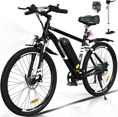 Електровелосипед HITWAY E Bike 26 дюймів 250 Вт 36V 12Ah 7 швидкостей чорний