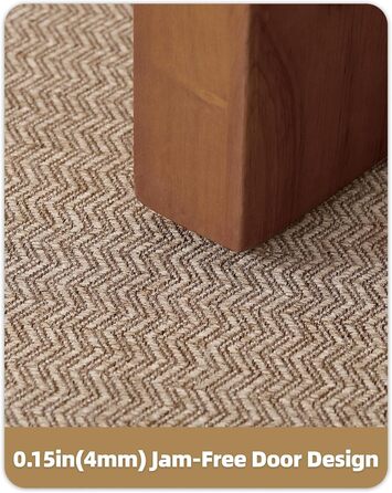 КОЛІР І ГЕОМЕТРІЯ Великий нековзний килимок для прихожих 60 x 120 см, килимок для прихожих, що миється, що вловлює бруд, бежевий 60 x 120 см (прямокутний)